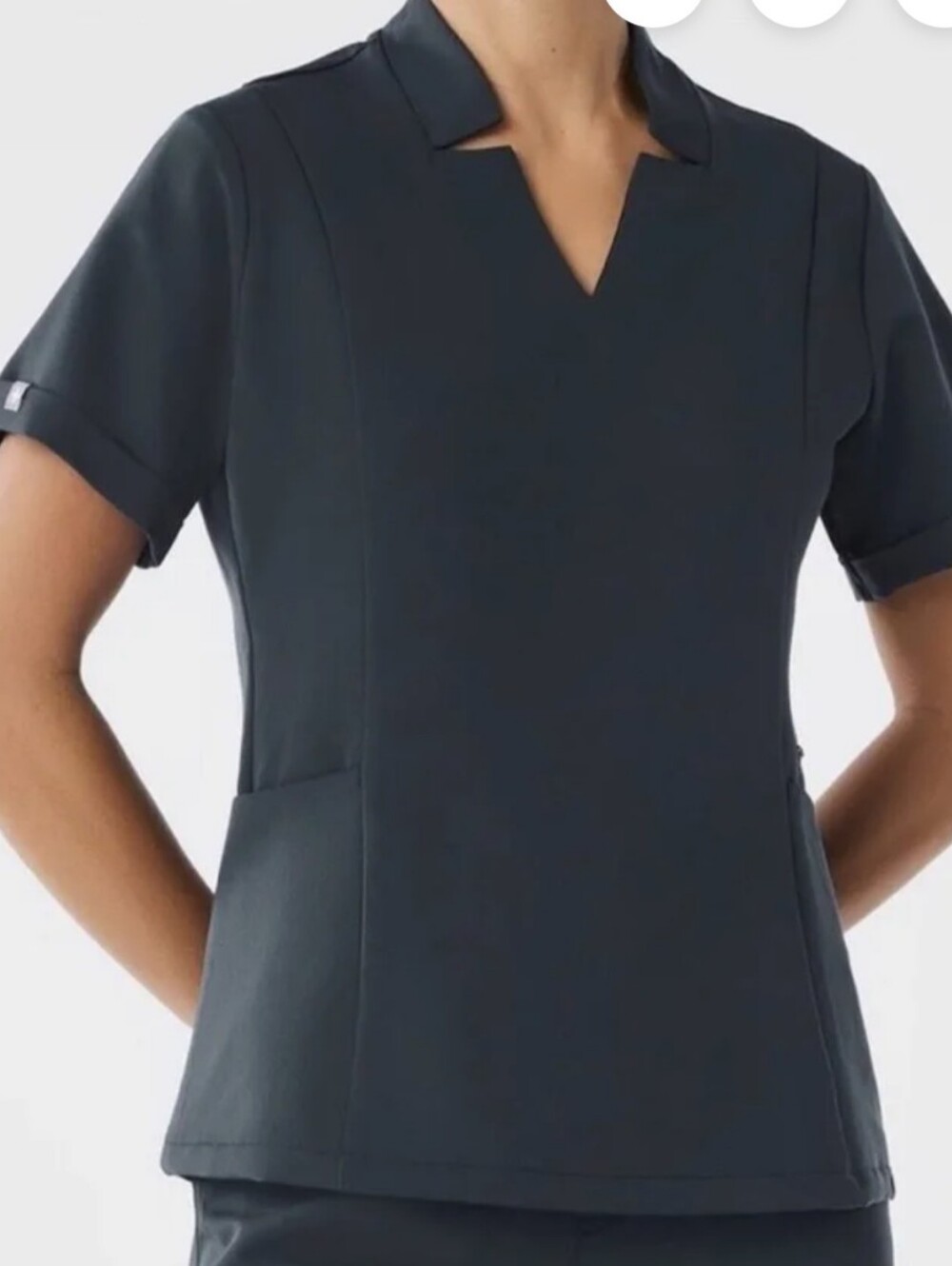 FIGS NWT Scrub Top Quiet Navy Inala Slim Zippered Pocket Technical Collection XS